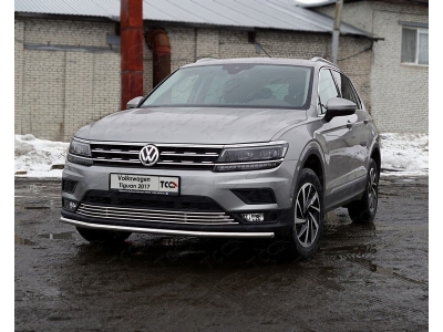 Защита передняя нижняя 42,4 мм ТСС для Volkswagen Tiguan 2016-2021