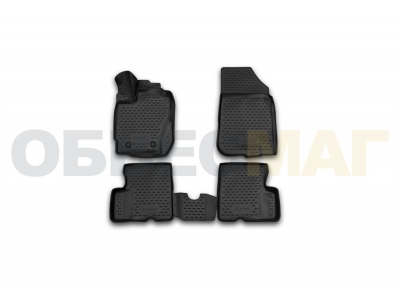 Коврики 3D в салон с ручкой для лючка бензобака полиуретан 4 штуки Element для Renault Duster 2015-2021