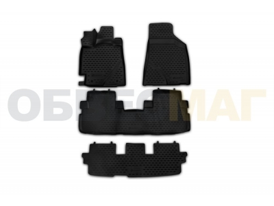 Коврики 3D в салон полиуретан 4 штуки Element для Toyota Highlander 2010-2014