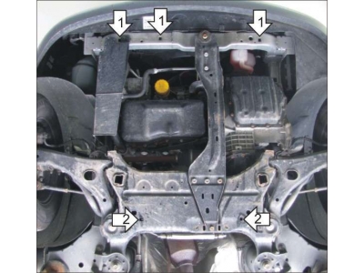 Усиленная защита картера двигателя, КПП (2 мм, сталь) для Dodge Grand Caravan 2007-2010, 2010-2020, Chrysler Town&Country 2007-2010, 2010-2016
