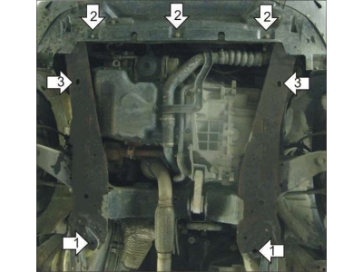 Защита картера и КПП Мотодор сталь 2 мм для Ford Mondeo 2000-2007 00709