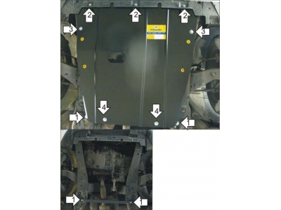 Защита картера и КПП Мотодор сталь 2 мм для Ford Mondeo 2000-2007 00709