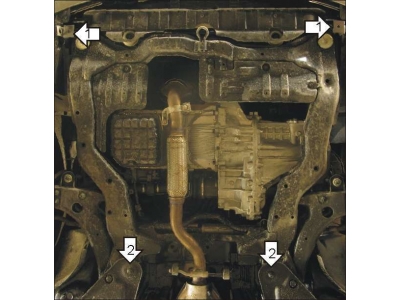 Защита картера и КПП Мотодор сталь 2 мм для Kia Magentis/Hyundai Sonata 2001-2012
