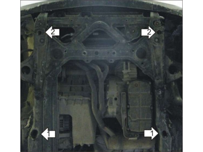 Защита картера и КПП Мотодор сталь 2 мм для Mercedes-benz Vaneo 2002-2006