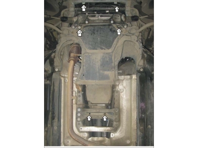 Защита картера и КПП Мотодор сталь 2 мм для Mercedes-Benz C-Class W204 2007-2011
