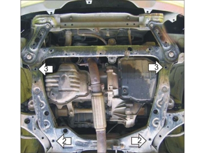 Защита картера и КПП Мотодор сталь 2 мм для Toyota Camry/Previa 2000-2006