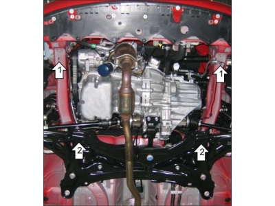 Защита картера и КПП Мотодор сталь 2 мм для Toyota Yaris 2005-2011 02555