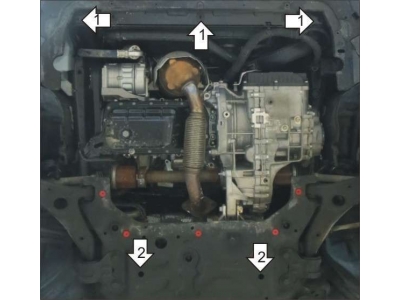 Защита картера и КПП Мотодор сталь 2 мм для Volvo V40 Cross Country 2012-2021