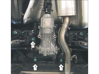 Защита заднего дифференциала Мотодор сталь 3 мм для Nissan X-Trail 2007-2021