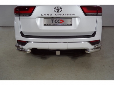 Защита заднего бампера уголки 76-42 для Toyota Land Cruiser 300 70TH ANNIVERSARY 2021–н.в.