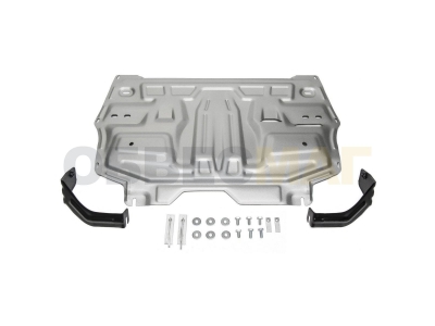 Защита картера и КПП Rival для 1,2/1,4/1,6 алюминий 3 мм для Skoda Fabia/Rapid/Roomster/Volkswagen Polo/Seat Ibiz 2006-2020