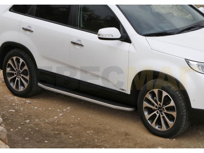 Пороги алюминиевые Rival Premium для Kia Sorento 2012-2020