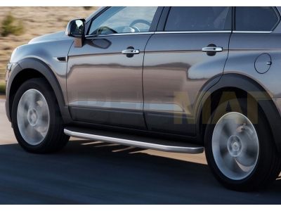 Пороги алюминиевые Rival Premium для Chevrolet Captiva/Opel Antara 2010-2016