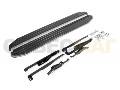 Пороги алюминиевые Rival Premium для Chevrolet Captiva/Opel Antara 2010-2016