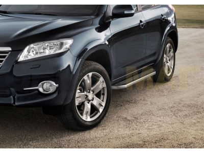 Пороги алюминиевые Rival Premium для Toyota RAV4 Длинная база 2006-2013