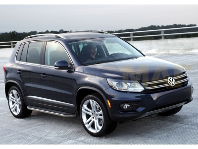 Пороги алюминиевые Rival Premium для Volkswagen Tiguan 2007-2016