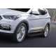 Пороги алюминиевые Rival Black для Hyundai Santa Fe/Santa Fe Premium 2012-2018