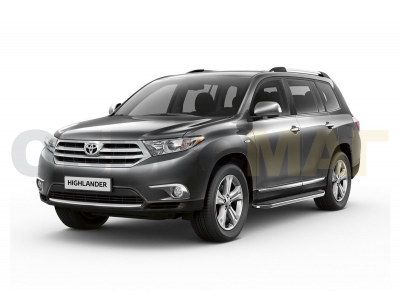 Пороги алюминиевые Rival Premium для Toyota Highlander 2007-2014