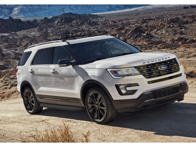Пороги алюминиевые Rival Premium-Black для Ford Explorer 2011-2019