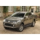 Пороги алюминиевые Rival Black для Mitsubishi L200 2006-2021