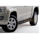 Пороги алюминиевые Rival Black для Volkswagen Amarok 2010-2021