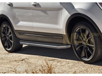 Пороги алюминиевые Rival Premium для Ford Explorer 2011-2017