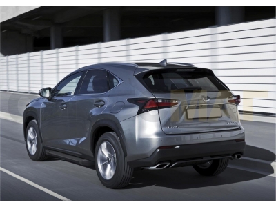 Пороги алюминиевые Rival Black New для Lexus NX-200/200t/300h 2014-2021