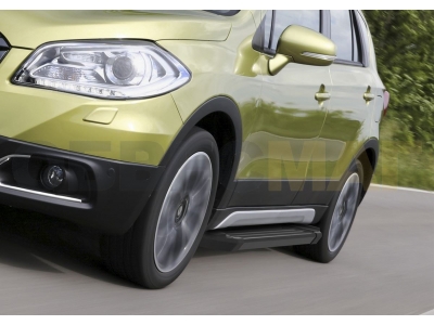 Пороги алюминиевые Rival Black New для Suzuki Vitara 2015-2021 F173ALB.5503.1