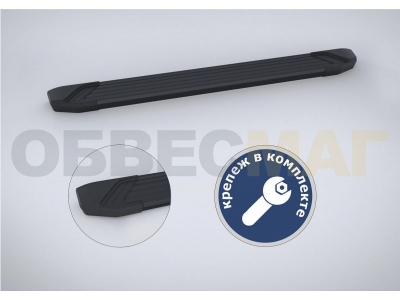 Пороги алюминиевые Rival Black New для Volkswagen Tiguan 2007-2016
