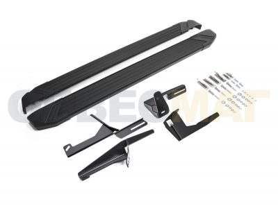 Пороги алюминиевые Rival Black New для Changan CS35 2013-2021