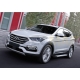 Пороги алюминиевые Rival Silver New для Hyundai Santa Fe/Santa Fe Premium 2012-2018