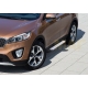 Пороги алюминиевые Rival Silver New для Kia Sorento Prime 2015-2021