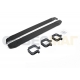 Пороги алюминиевые Rival Black New для Mitsubishi L200 2006-2021
