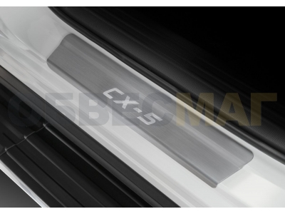 Накладки порогов Rival с надписью 4 штуки для Mazda CX-5 2017-2021