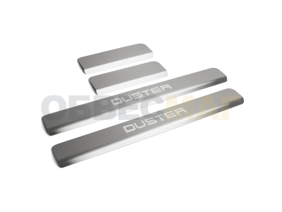 Накладки порогов Rival с надписью 4 штуки для Renault Duster 2011-2021