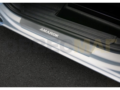 Накладки порогов Rival с надписью 4 штуки для Volkswagen Amarok 2016-2021