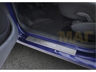 Накладки порогов Rival с надписью 4 штуки для Lada Largus 2012-2021