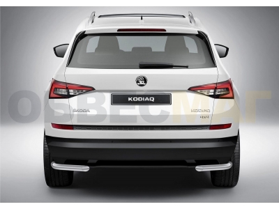 Защита задняя уголки 57 мм Rival для Skoda Kodiaq 2017-2021