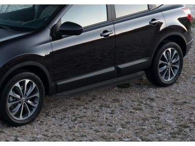 Пороги алюминиевые Rival Black для Geely Emgrand X7 2018-2021