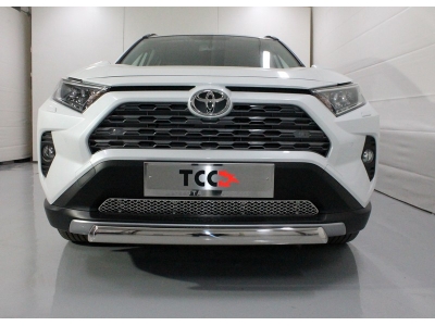 Защита передняя овальная короткая 75х42 мм для Toyota RAV4 2019-2021