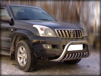 Кенгурин 76 мм с защитой картера 43 мм без отбойника для Toyota Land Cruiser Prado 120 2002-2009