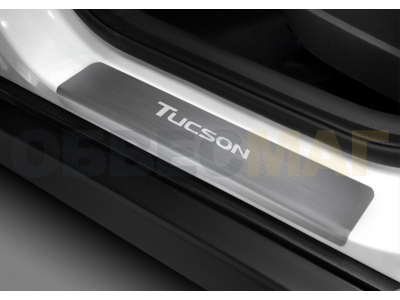 Накладки на пороги Rival с надписью, 4 шт для Hyundai Tucson 3 2018-2019