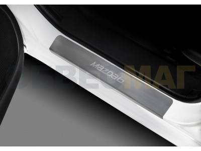 Накладки на пороги Rival с надписью, 4 шт для Mazda 6 2012-2019