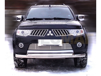 Защита передняя двойная 76-60 мм для Mitsubishi Pajero Sport 2013-2016