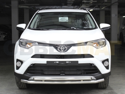 Защита передняя двойная 53-43 мм с двумя загибами для Toyota RAV-4 2015-2019