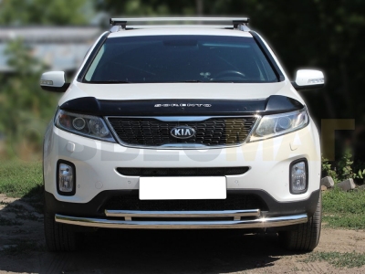Защита передняя двойная 60-43 мм для Kia Sorento 2012-2020