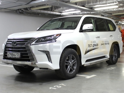 Защита штатного порога 53 мм Технотек для Lexus LX-570/450d 2012-2015