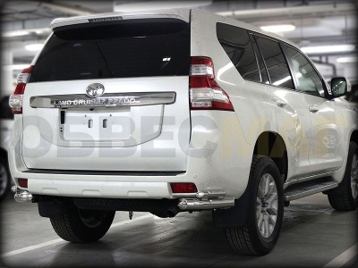 Защита задняя уголки двойные 76-43 мм короткие для Toyota Land Cruiser Prado 150 2013-2017