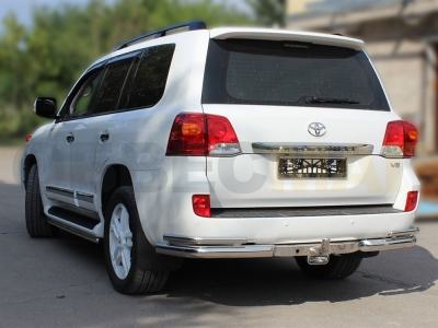 Защита задняя уголки двойные 76-43 мм для Toyota Land Cruiser 200 2013-2015