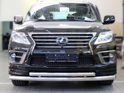 Защита передняя двойная 76-60 мм для Lexus LX-570 Sport 2012-2015